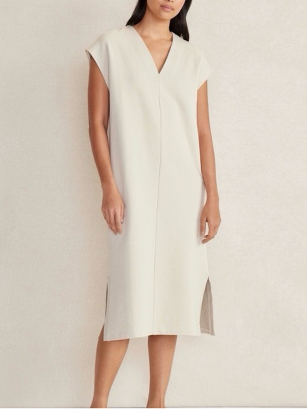 Haven Well Within Organic Cotton French Terry V-Neck Midi Dress